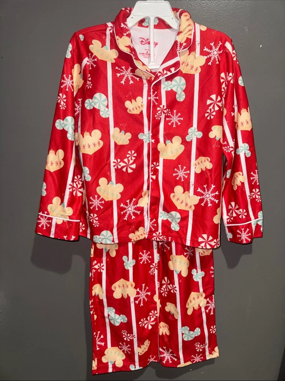 Disney Red Mickey Holiday Print Two-Piece Pajama Set